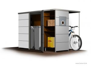 Rollatorgarage, Mülltonnenbox, Paketkasten und Fahrradunterstand in einem!