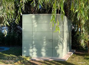 design gartenhaus cube salzhaltige  Luft