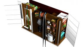 Dreiseitiger Terrassenschrank aus Metall