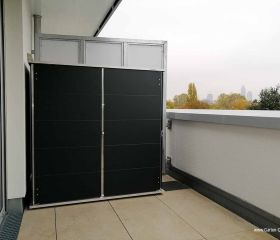 wetterfester Balkonschrank in Anthracit HPL