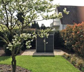 PU ; GH ; AG ; Wetterfestes Gartenhaus in Anthrazit