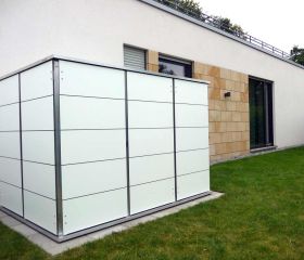 PX ; GH ; PW ; Das kleine Gerätehaus mit Flachdach für moderne Gärten