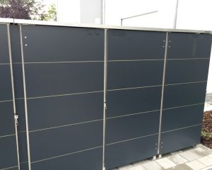 Die Mülltonnenbox in Anthrazit RAL
