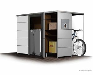 Mülltonnenbox mit Fahrradbox