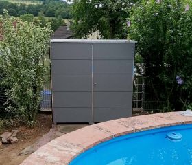Wetterfeste Pooltechnik Einhausung als Schrank oder Box