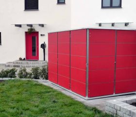 Das moderne Gartenhaus Cube auch für Fahrräder
