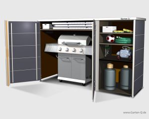 Ein moderner Schrank als Unterstand für Ihren Gasgrill