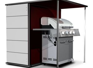 Grillüberdachung mit Gartenschrank