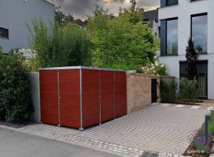 Die Schallhaube für Wärmepumpen aus HPL Trespa mit Fahrradgarage