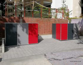 Design Gartenhaus für Spielgeräte an Schulen und Kitas
