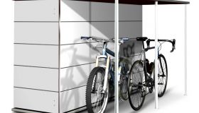 Der moderne Fahrradunterstand hinter Ihrem Gartenschrank