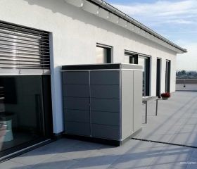 Das moderne Gartenhaus für Dachterrassen in Anthrazit