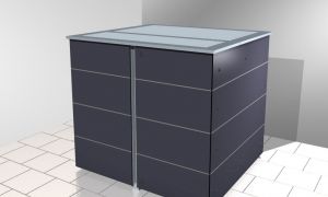 Müllcontainer Einhausung aus HPL Trespa