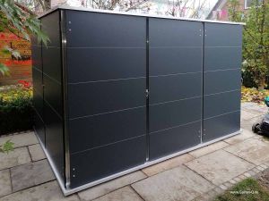 PX ; GH ; AG ; Das Gartenhaus mit Flachdach als Kubus