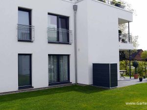 Geräteschrank für moderne Gärten und Wohnanlagen in Anthrazit Ral 7016 TR ; GH ; AG