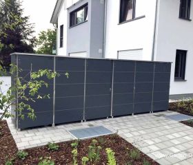 Die modernen Mülltonnenboxen in Anthrazit