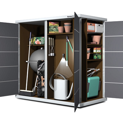 Der Gartengeräteschrank aus Metall