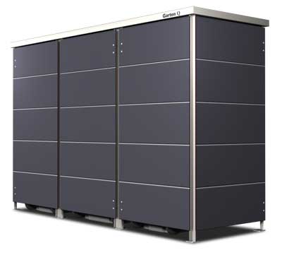 Moderne Mülltonnenbox aus HPL Die Mülltonnenbox