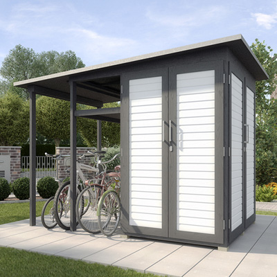 Das Gartenschrank mit großem Fahrradunterstand