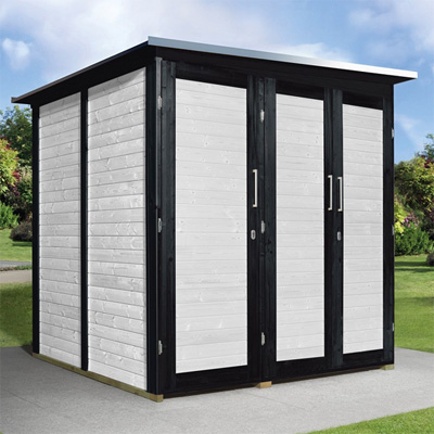Das Gartenhaus mit Fahrradgarage