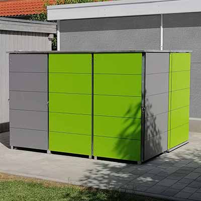 Fahrradgarage mit Geräteschrank