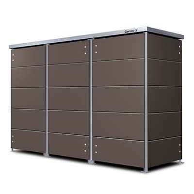 Fahrradbox aus Metall und HPL