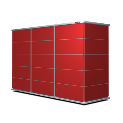 Roter Terrassenschrank'
