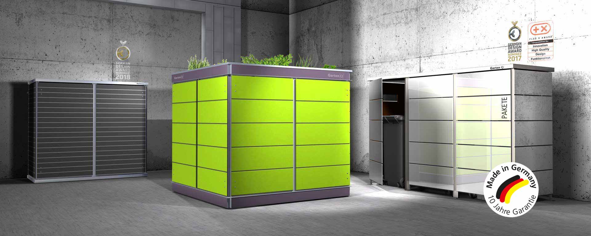 Moderne Design Gartenhäuser und Müllboxen